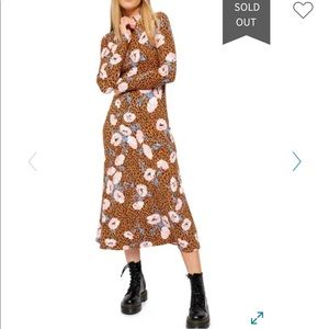 XS Free People Retro Romance Midi Dress in Sand